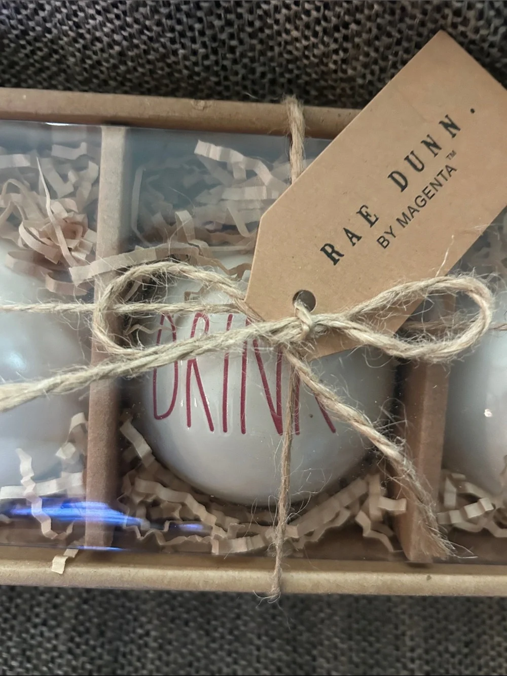 New Rae Dunn Christmas Ceramic Ornaments Eat, DRINK, BE MERRY
